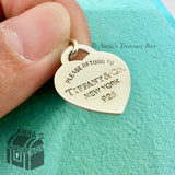 Tiffany & Co. 925 Silver SMALL Red Enamel RTT Heart Charm Pendant #2 (pouch)