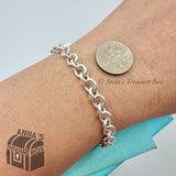 Tiffany & Co. 925 Silver Round Link 7.5" Bracelet (pouch)