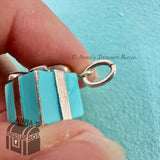 Tiffany & Co. 925 Silver Blue Enamel Gift Box Charm (pouch)