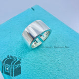 Tiffany & Co. 925 Silver T Cutout Stencil Ring Band Sz. 6 (box, pouch, rbbn)