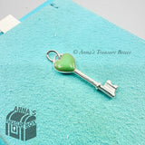 Tiffany & Co. 925 Silver Blue Enamel Heart Key Charm (pouch)