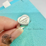 Return To Tiffany & Co. 925 Silver Signet Heart Ring Size 5 (box, pouch, ribbon)