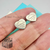 Return To Tiffany & Co. 925 Silver & 18k Gold Posts LARGE Heart Stud Earring