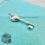 Tiffany & Co. 925 Silver Blue Enamel Heart Key Charm (pouch)
