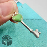 Tiffany & Co. 925 Silver Blue Enamel Heart Key Charm (pouch)