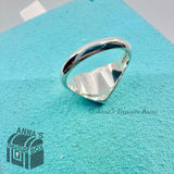 Return To Tiffany & Co. 925 Silver Signet Heart Ring Size 5 (box, pouch, ribbon)