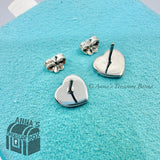 Return To Tiffany & Co. 925 Silver & 18k Gold Posts LARGE Heart Stud Earring