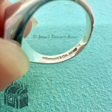 Return To Tiffany & Co. 925 Silver Signet Heart Ring Size 5 (box, pouch, ribbon)