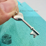 Tiffany & Co. 925 Silver Blue Enamel Heart Key Charm (pouch)