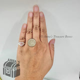 Return To Tiffany & Co. 925 Silver Signet Heart Ring Size 5 (box, pouch, ribbon)