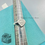 Return To Tiffany & Co. 925 Silver Signet Heart Ring Size 5 (box, pouch, ribbon)