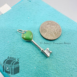 Tiffany & Co. 925 Silver Blue Enamel Heart Key Charm (pouch)