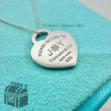 Please Return To Tiffany & Co. 925 Silver Joy Heart Charm 16-18" Necklace (bxset