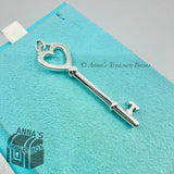 Tiffany & Co. 925 Silver LARGE 2" Heart Key Charm Pendant (pouch)