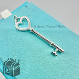 Tiffany & Co. 925 Silver LARGE 2" Heart Key Charm Pendant (pouch)