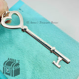 Tiffany & Co. 925 Silver LARGE 2" Heart Key Charm Pendant (pouch)