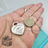 Please Return To Tiffany & Co. 925 Silver Joy Heart Charm 16-18" Necklace (bxset