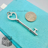 Tiffany & Co. 925 Silver LARGE 2" Heart Key Charm Pendant (pouch)