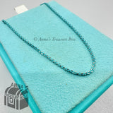Tiffany & Co. 925 Silver Blue Enamel Sparkler Link 18" Necklace (pouch