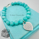 Tiffany & Co. 925 Silver 8mm Amazonite Bead 7.25" Bracelet (boxset)
