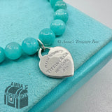 Tiffany & Co. 925 Silver 8mm Amazonite Bead 7.25" Bracelet (boxset)