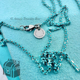 Tiffany & Co. 925 Silver Blue Enamel Sparkler Link 18" Necklace (pouch
