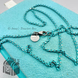 Tiffany & Co. 925 Silver Blue Enamel Sparkler Link 18" Necklace (pouch