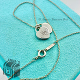 Tiffany & Co. 925 Silver Mini MOM Double Hearts 18" Necklace (pouch)