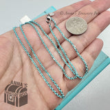 Tiffany & Co. 925 Silver Blue Enamel Sparkler Link 18" Necklace (pouch