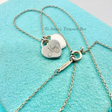 Tiffany & Co. 925 Silver Mini MOM Double Hearts 18" Necklace (pouch)