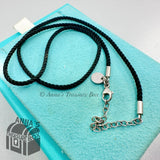 Tiffany & Co. 925 Silver Black Twist Silk Cord 16-18" Necklace (pouch)