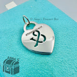 Return To Tiffany & Co. 925 Silver LARGE Ampersand Heart Charm #2(box, pch, rbn)