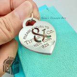 Return To Tiffany & Co. 925 Silver LARGE Ampersand Heart Charm #2(box, pch, rbn)