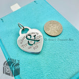 Return To Tiffany & Co. 925 Silver LARGE Ampersand Heart Charm #2(box, pch, rbn)