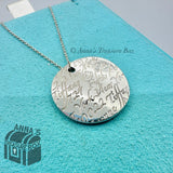 Tiffany & Co. 925 Silver MEDIUM Wavy Notes Round Circle 16" Necklace (Pouch)