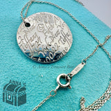 Tiffany & Co. 925 Silver MEDIUM Wavy Notes Round Circle 16" Necklace (Pouch)