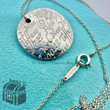 Tiffany & Co. 925 Silver MEDIUM Wavy Notes Round Circle 16" Necklace (Pouch)