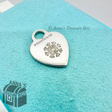 Tiffany & Co. 925 Silver Custom Engraved Snowflake Heart Tag Charm Pendant #2