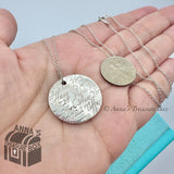 Tiffany & Co. 925 Silver MEDIUM Wavy Notes Round Circle 16" Necklace (Pouch)