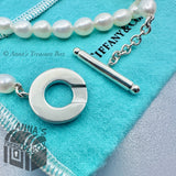 Tiffany & Co. 925 Silver 7-8mm Pearl Toggle 18" Necklace (pouch)
