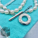 Tiffany & Co. 925 Silver 7-8mm Pearl Toggle 18" Necklace (pouch)
