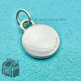 Tiffany & Co. 925 Silver 1837 Blue Enamel Circle Charm Pendant (pouch)