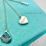 Tiffany & Co. 925 Silver I Love You "Boo" Engraved Lariat Dangle 16" Necklace