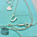Tiffany & Co. 925 Silver I Love You "Boo" Engraved Lariat Dangle 16" Necklace