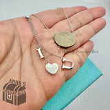 Tiffany & Co. 925 Silver I Love You "Boo" Engraved Lariat Dangle 16" Necklace