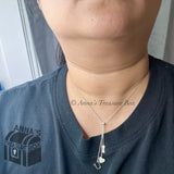 Tiffany & Co. 925 Silver I Love You "Boo" Engraved Lariat Dangle 16" Necklace