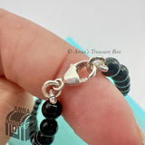 Tiffany & Co. 925 Silver 4mm Black Onyx Mini RTT Heart 7" Bracelet (pouch)