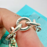 Tiffany & Co. 925 Silver 8mm Rolo Round Link Chain 7" Bracelet (pouch)