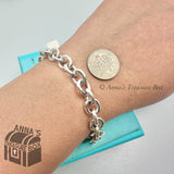Tiffany & Co. 925 Silver 8mm Rolo Round Link Chain 7" Bracelet (pouch)
