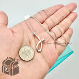 Tiffany & Co. 925 Silver Elsa Peretti Letter J Initial Pendant Necklace (pouch)